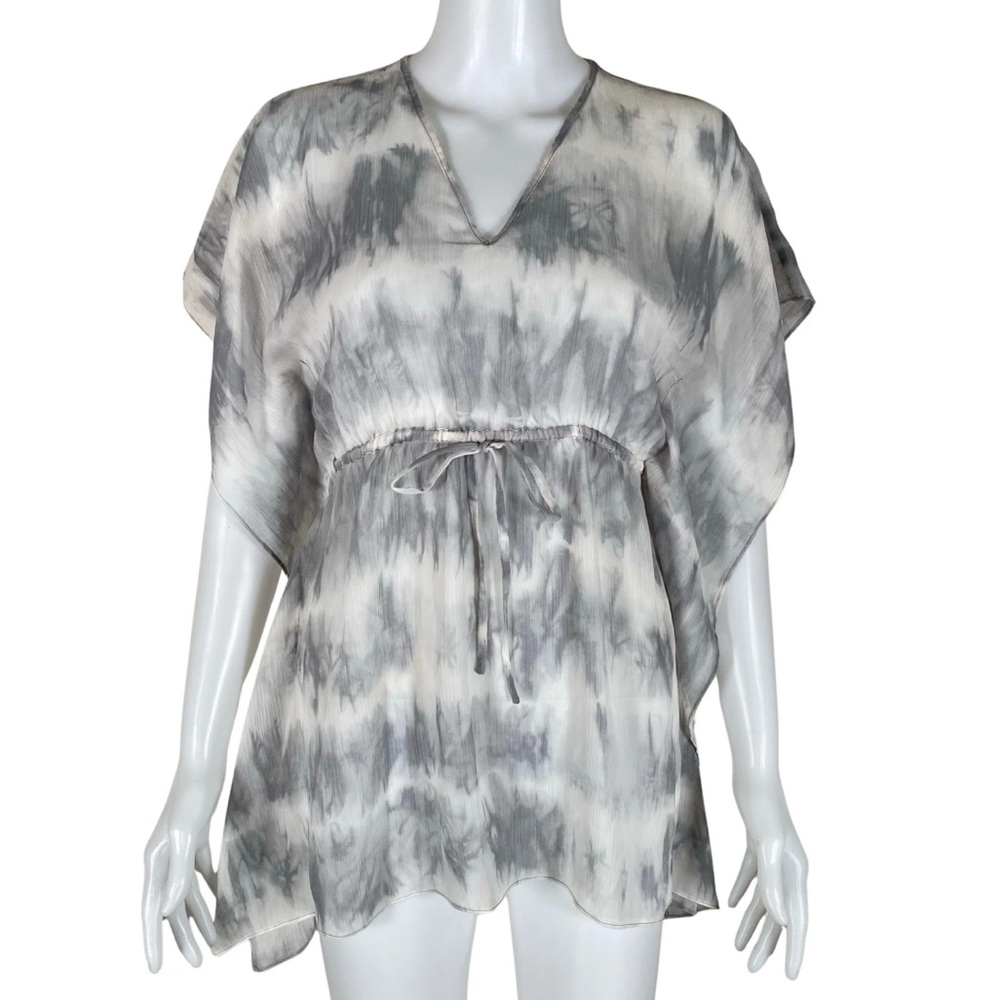 Michael Michael Kors Gray/ White Tie-Dye cover up